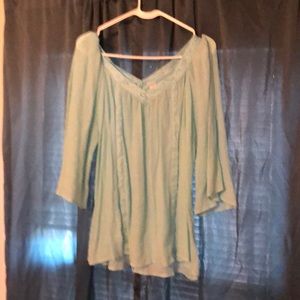 Light blue quarter length blouse